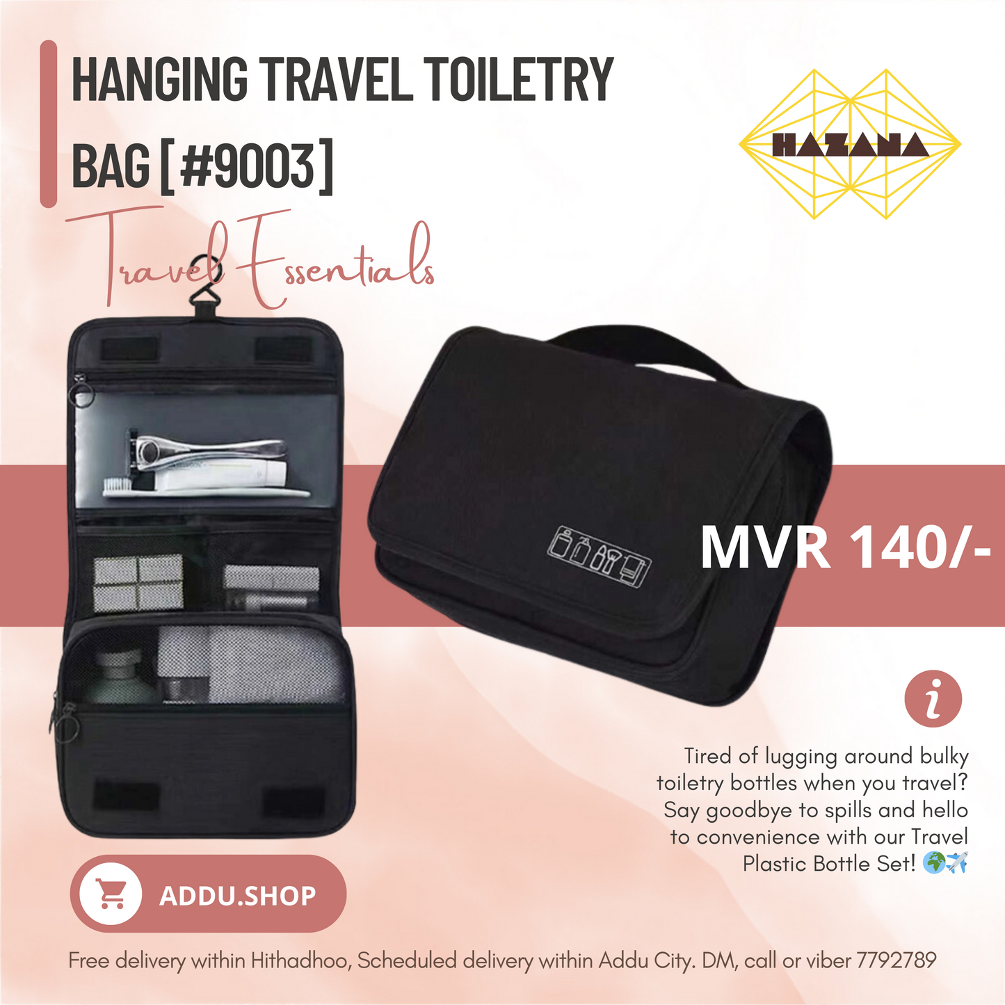Hanging Travel Toiletry Bag [#9003]