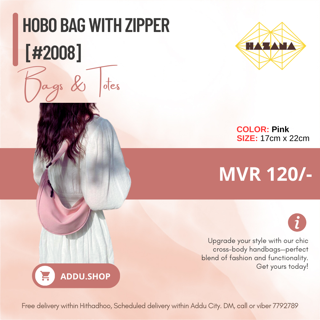 Hobo Bag with Zipper [#2008]