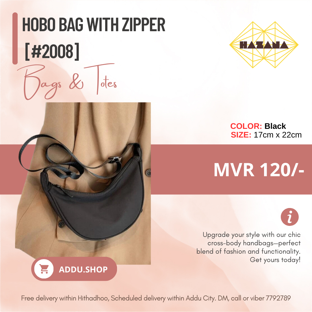 Hobo Bag with Zipper [#2008]