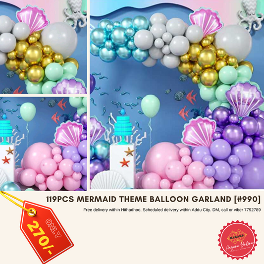 119 Pcs Mermaid Theme Balloon Garland [#990]