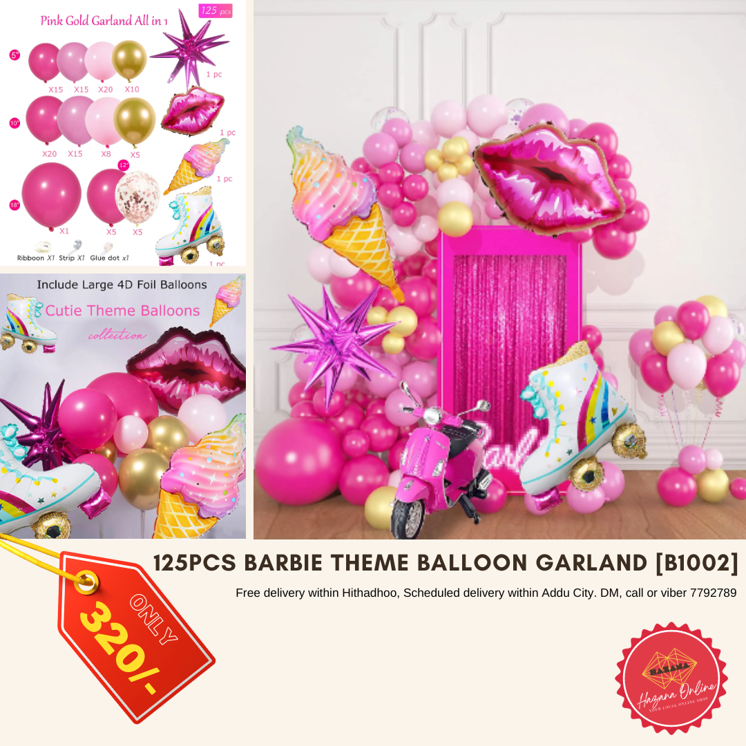 125 Pcs Barbie Theme Balloon Garland [B1002]