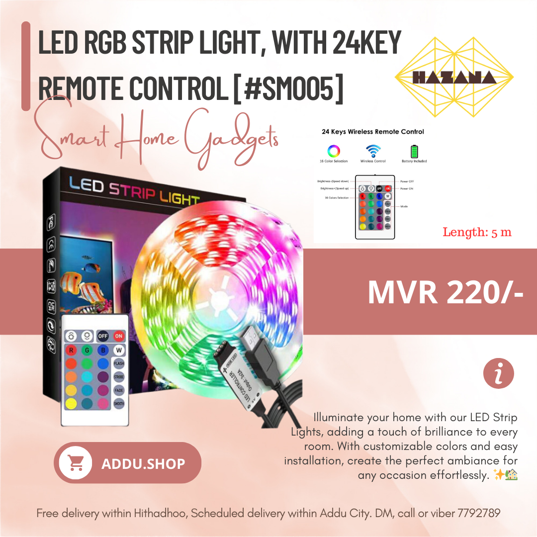 LED RGB strip light, with 24KEY remote control [#SM005]